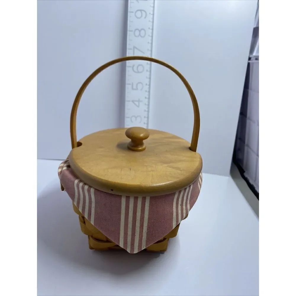 Longaberger 1999 Horizon Of Hope Basket Combo W/Lid, Liner & Pottery  Charm